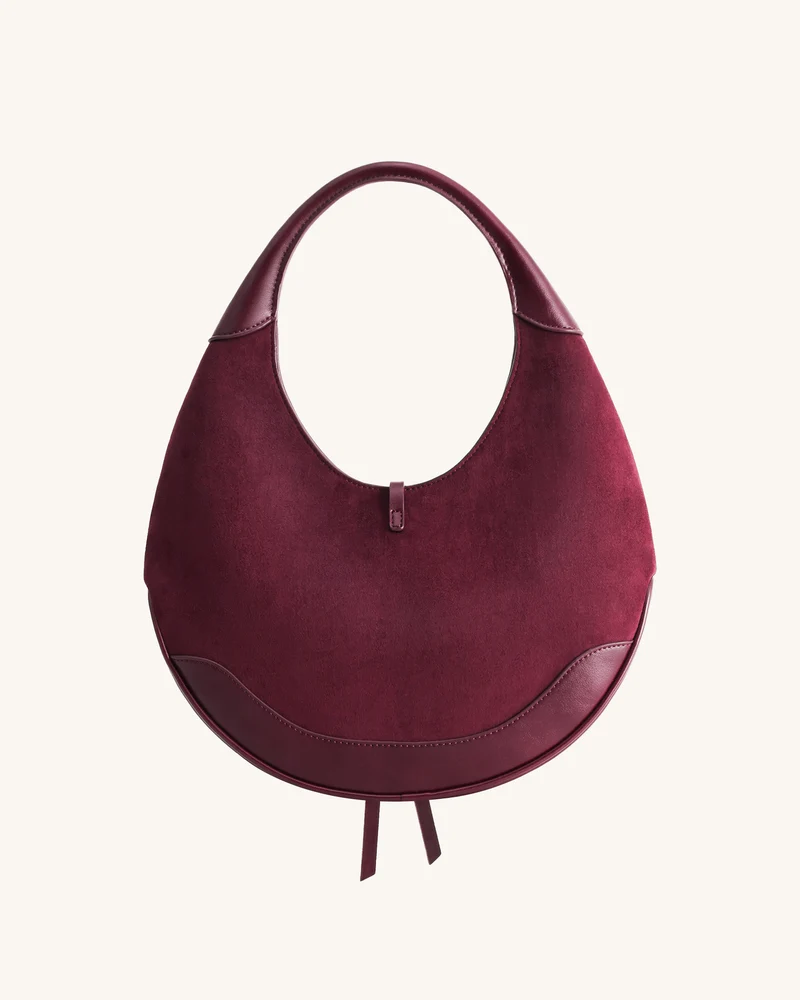 Colette Wildlederimitat Halbmond Hobo Bag - Deep Claret