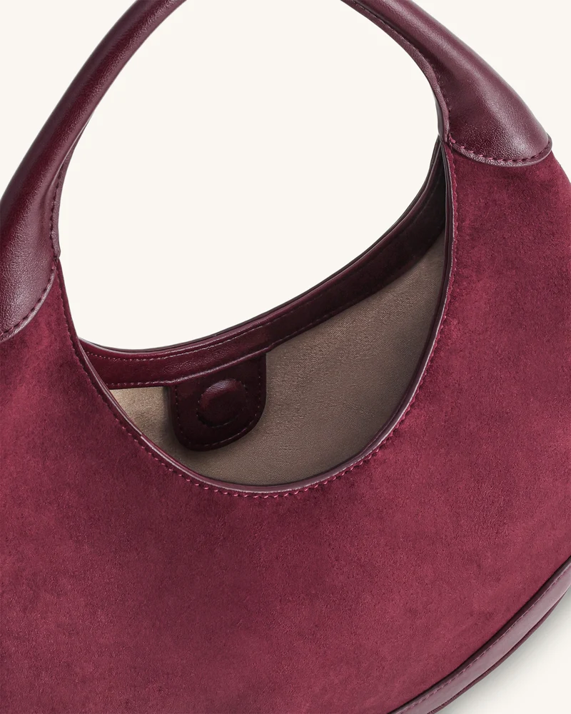 Colette Wildlederimitat Halbmond Hobo Bag - Deep Claret