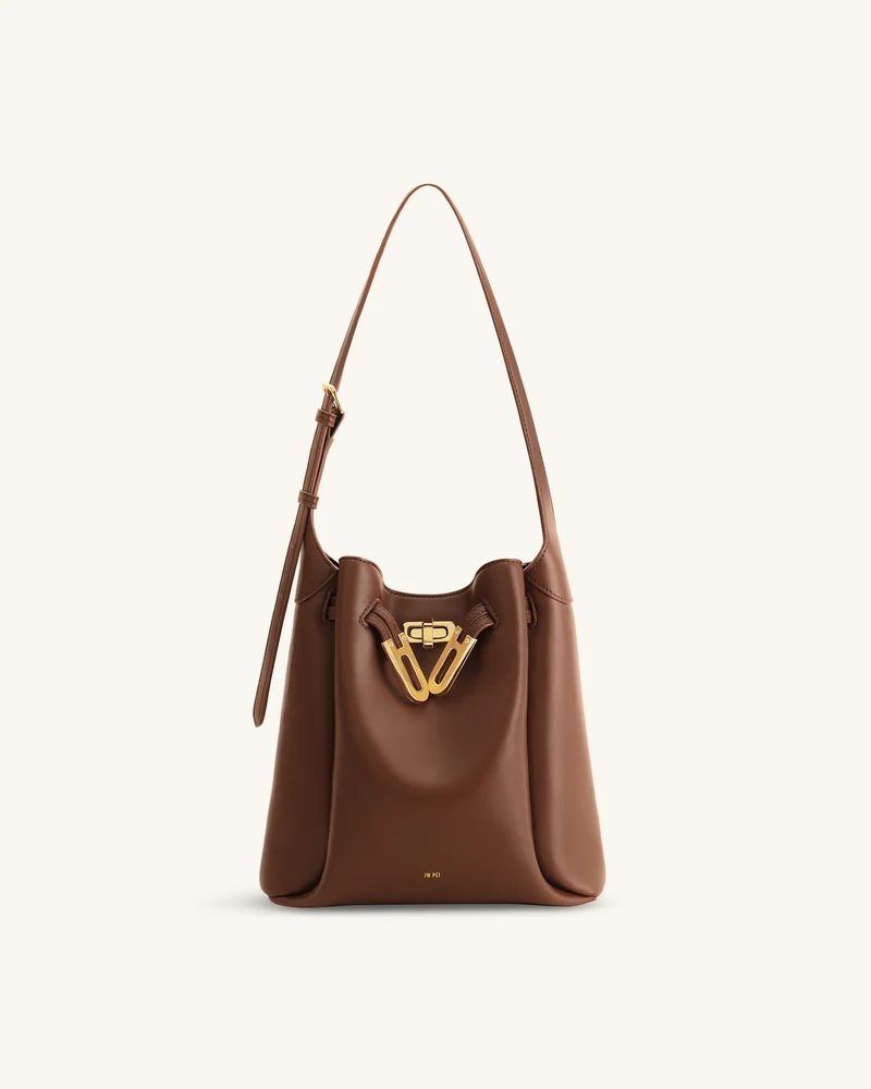 Charlene Double Buckle Hobo Tasche - Braun