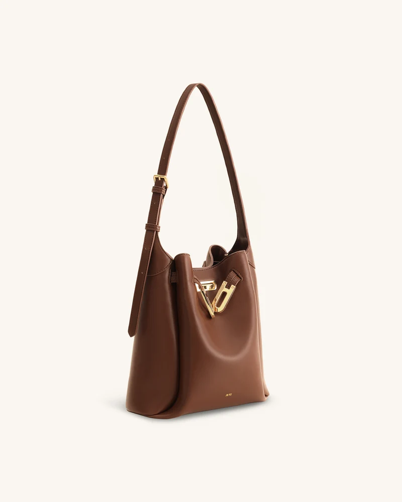 Charlene Double Buckle Hobo Tasche - Braun