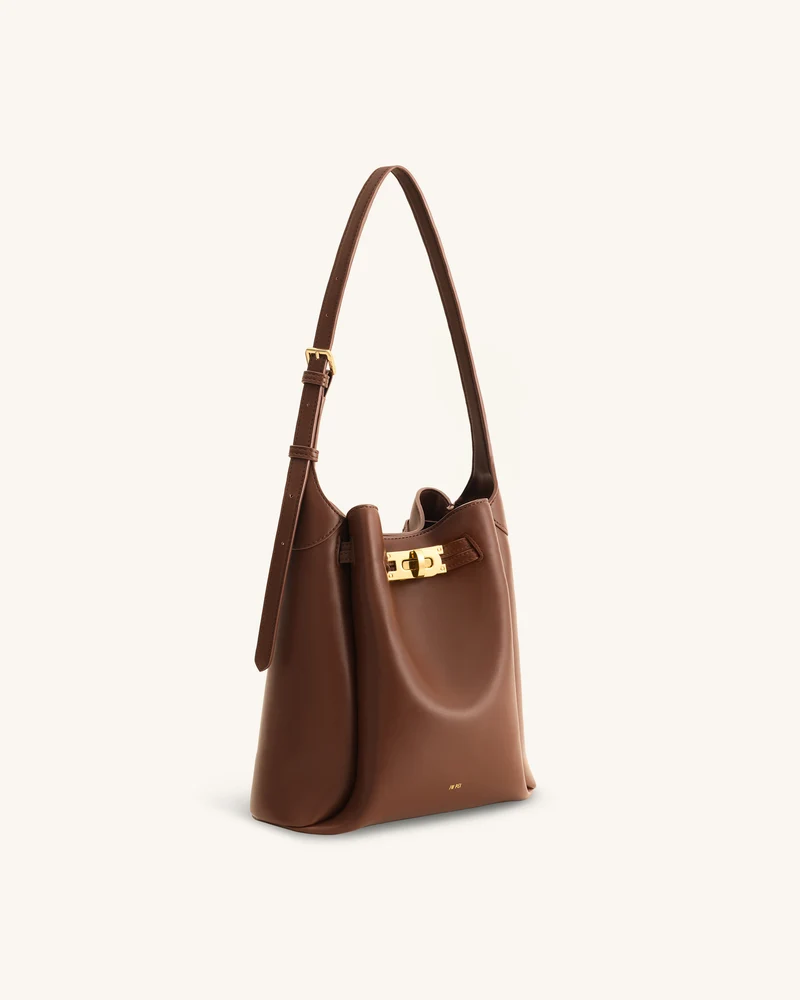 Charlene Double Buckle Hobo Tasche - Braun