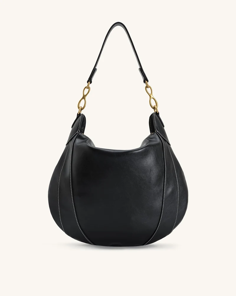 Daria Metallanhänger Verzierte Schultertasche - Schwarz