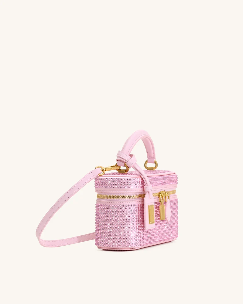 Cleo Künstliche Kristall Box Shape Top Handle Tasche - Rosa