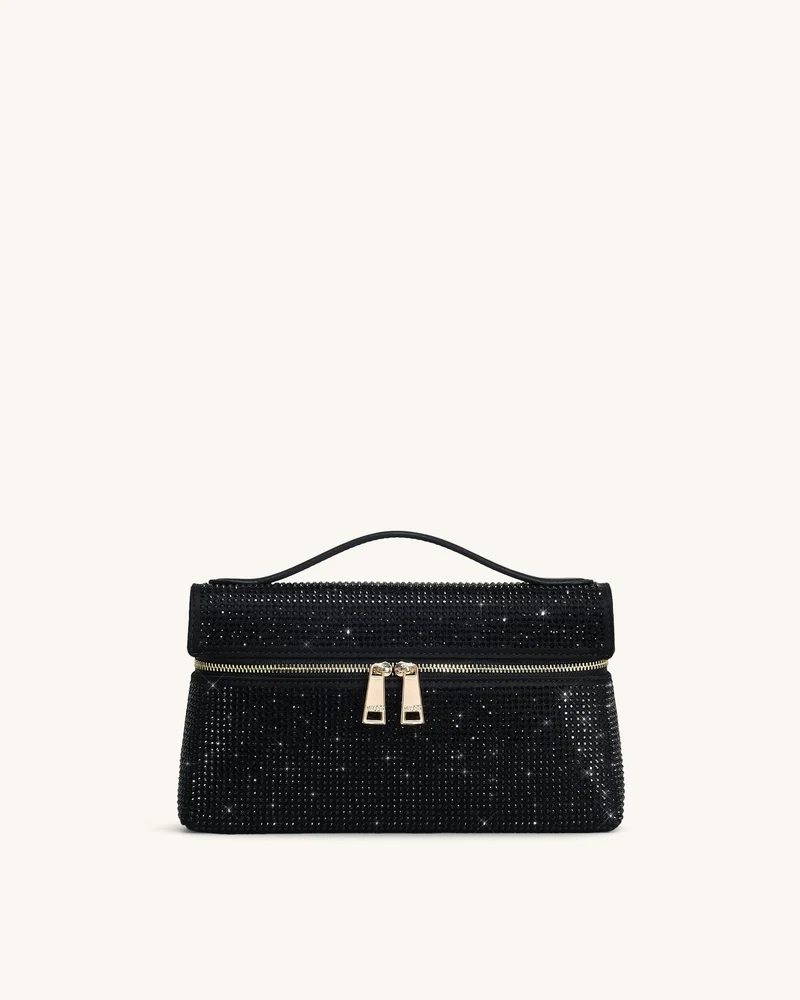 Thea Künstliche Kristall Top Handle Tasche - Schwarz