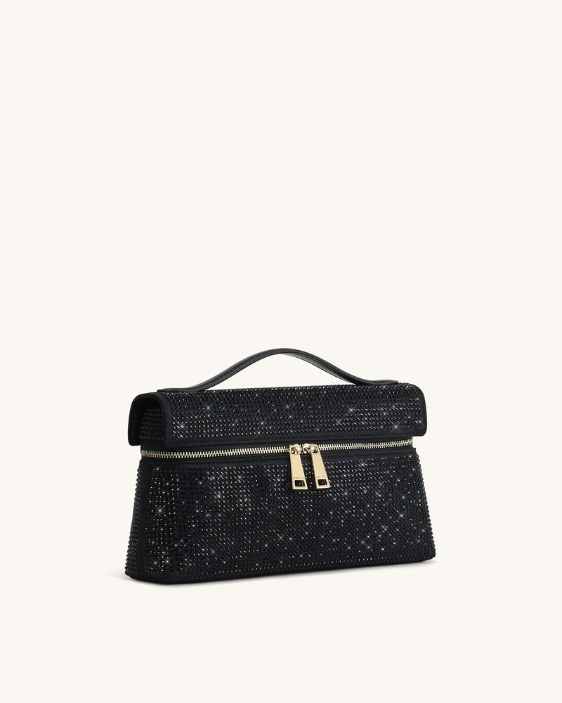 Thea Künstliche Kristall Top Handle Tasche - Schwarz