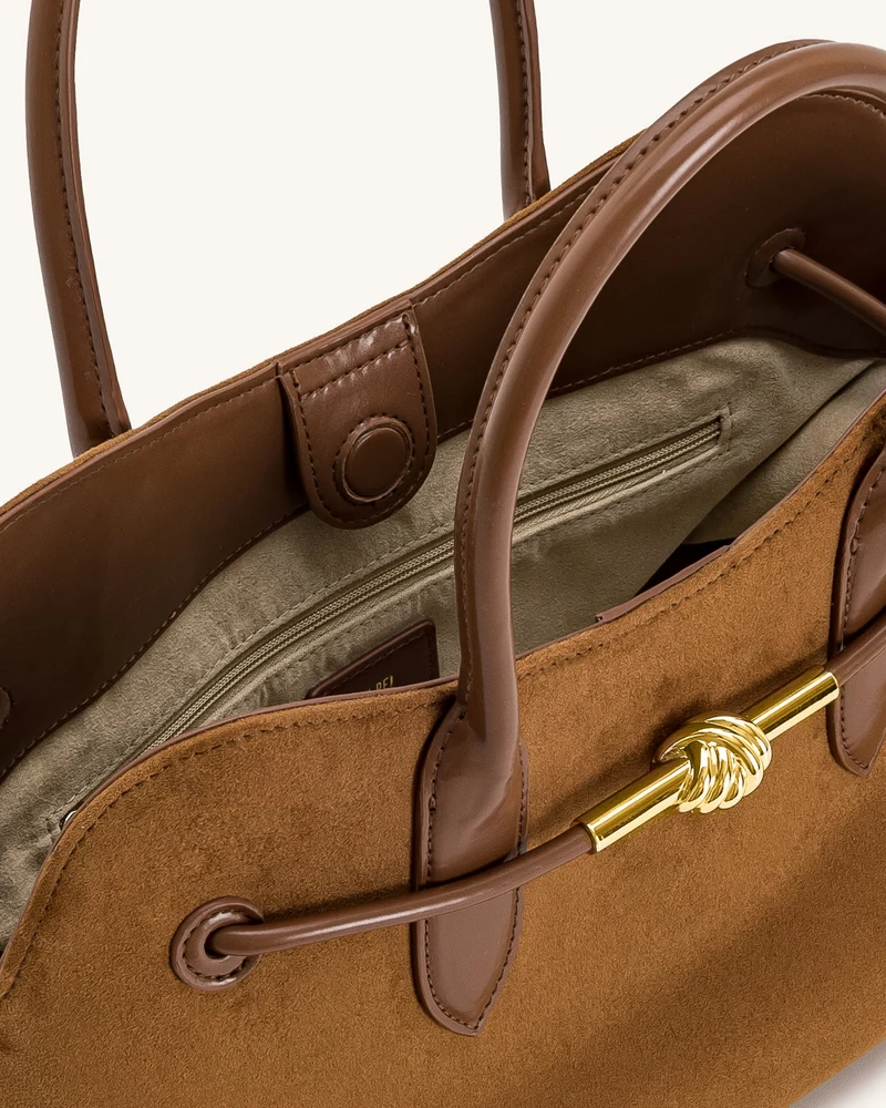 Adele Shopper mit Metall-Seilknoten - Karamellbraun