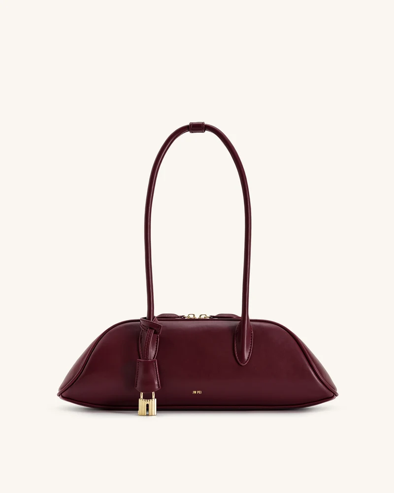 Zora Schultertasche - Tiefes Bordeauxrot