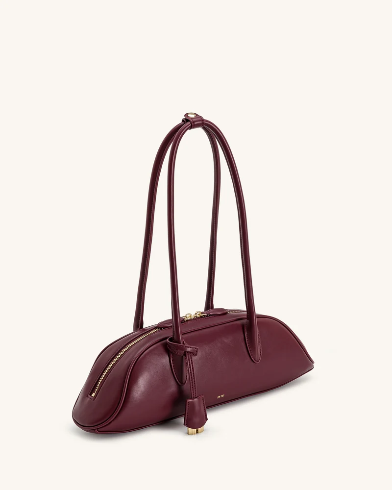 Zora Schultertasche - Tiefes Bordeauxrot