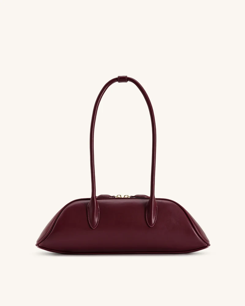 Zora Schultertasche - Tiefes Bordeauxrot