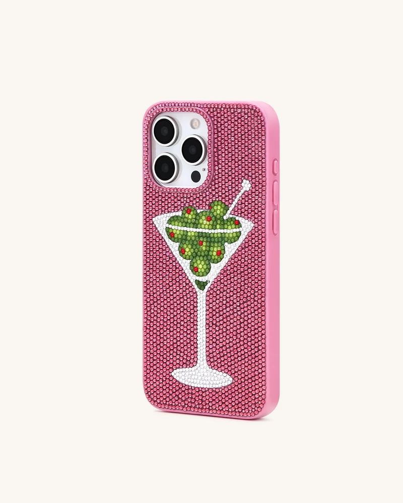Olive Martini Künstlicher Kristall Handyhülle - Rosa