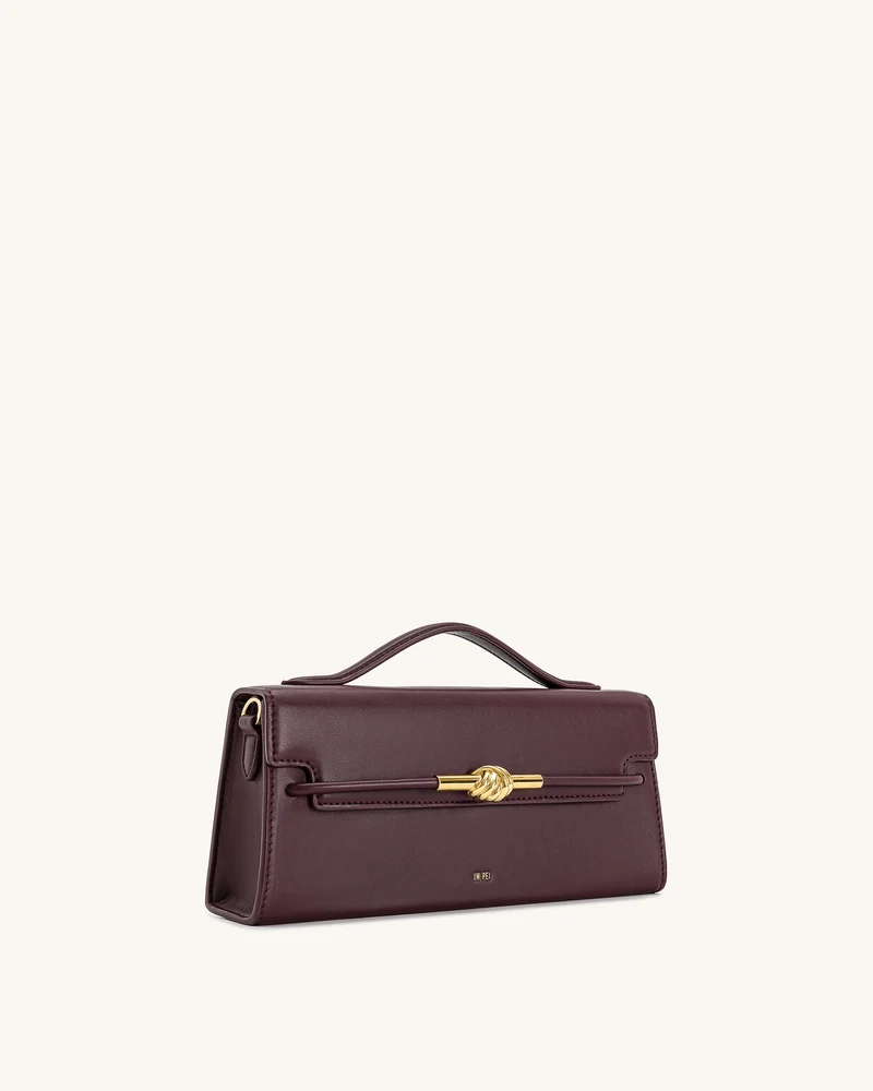 Lena Metall-Seilknoten Henkeltasche - Tiefes Bordeaux