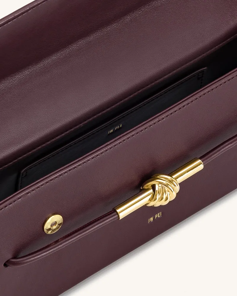 Lena Metall-Seilknoten Henkeltasche - Tiefes Bordeaux