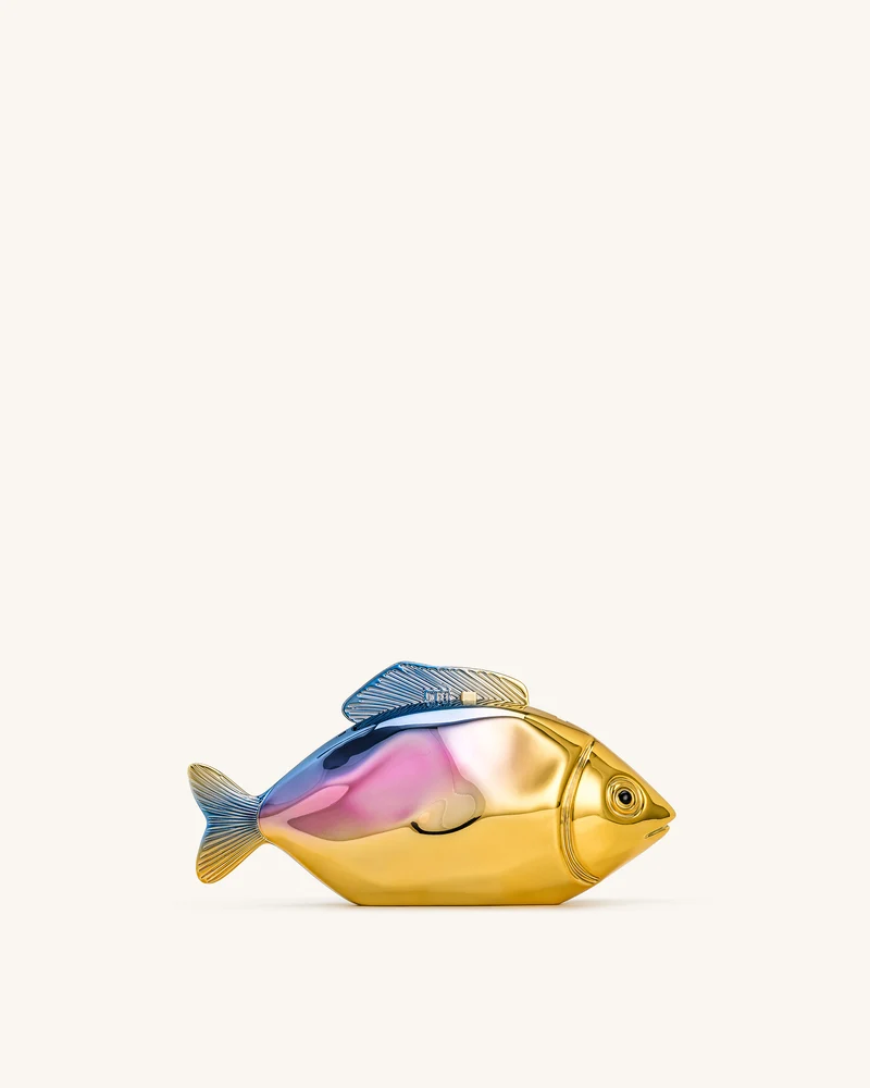 Fischförmige Clutch - Gold/Blau