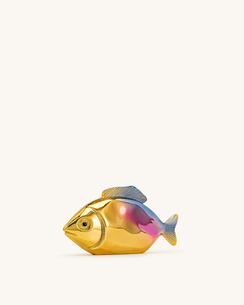 Fischförmige Clutch - Gold/Blau