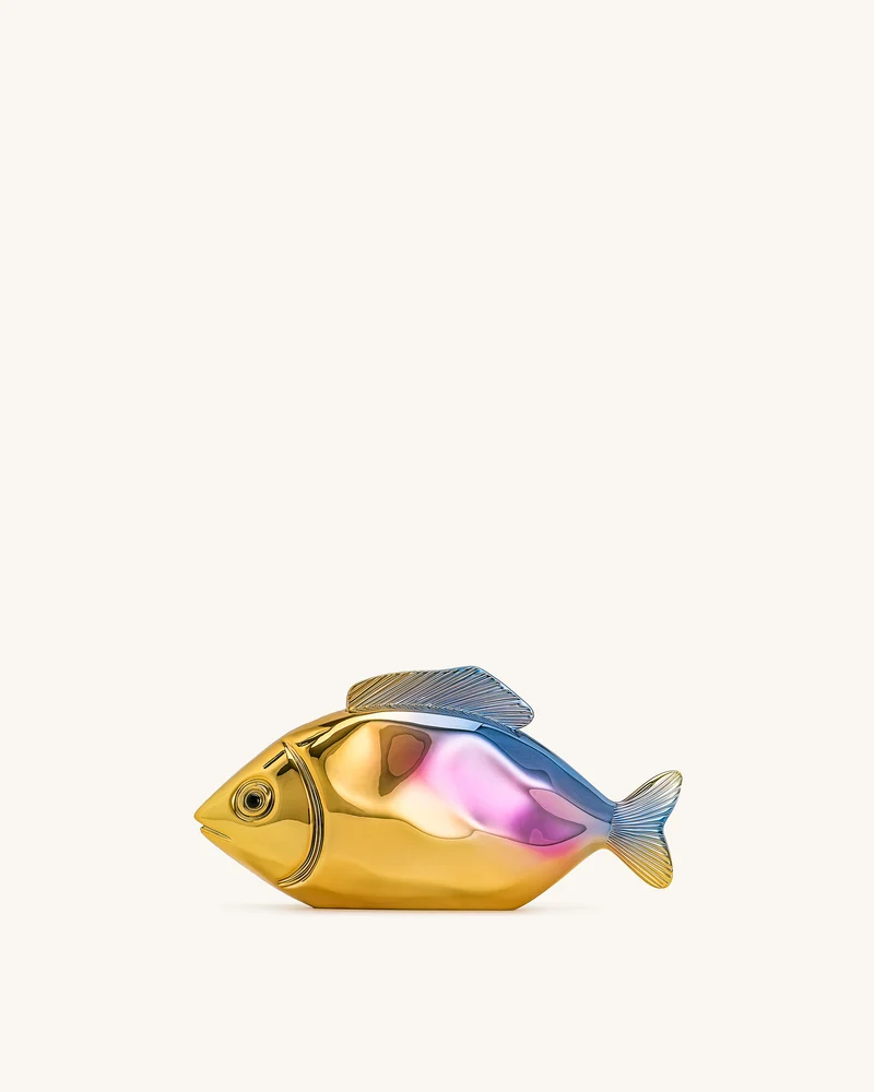Fischförmige Clutch - Gold/Blau