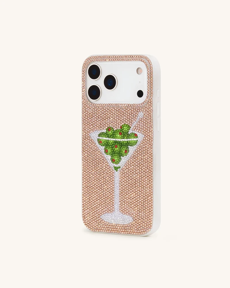Olive Martini Kunstkristall Handyhülle - Gold