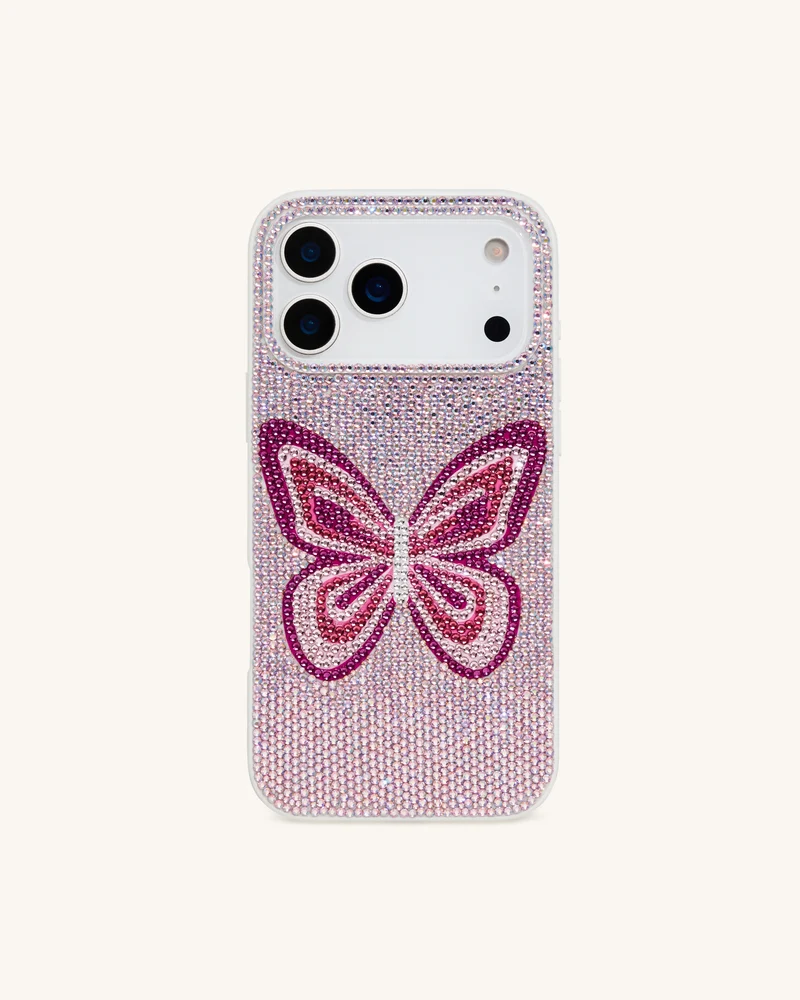 Butterfly Strass Handyhülle - Rosa