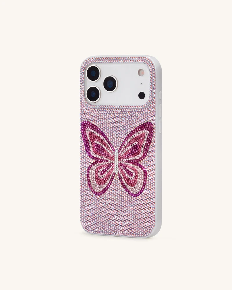 Butterfly Strass Handyhülle - Rosa