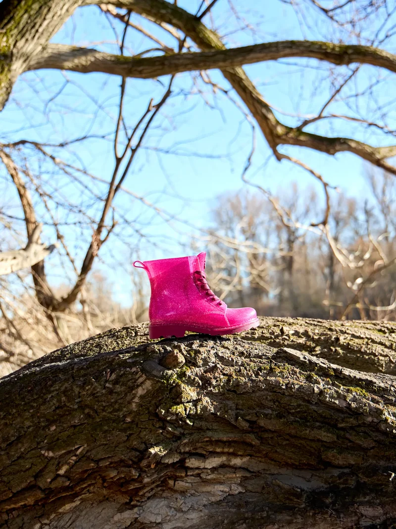 Rosa Glitzer Regenstiefel für Kinder