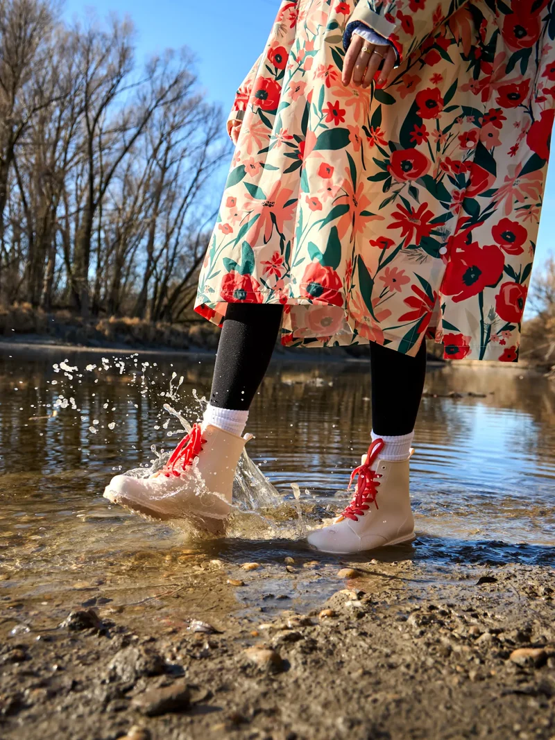 Beige Regenstiefel für Frauen