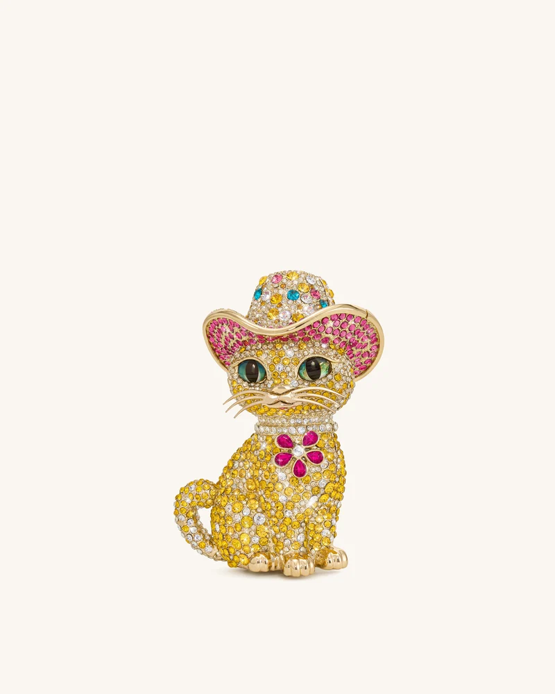 Glamouröse Katzen-Clutch - Mehrfarbig Gold
