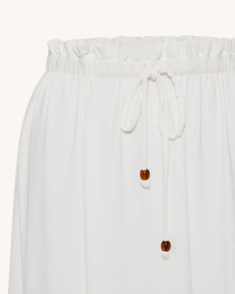Chiffon-Maxirock mit Tunnelzug - Weiß