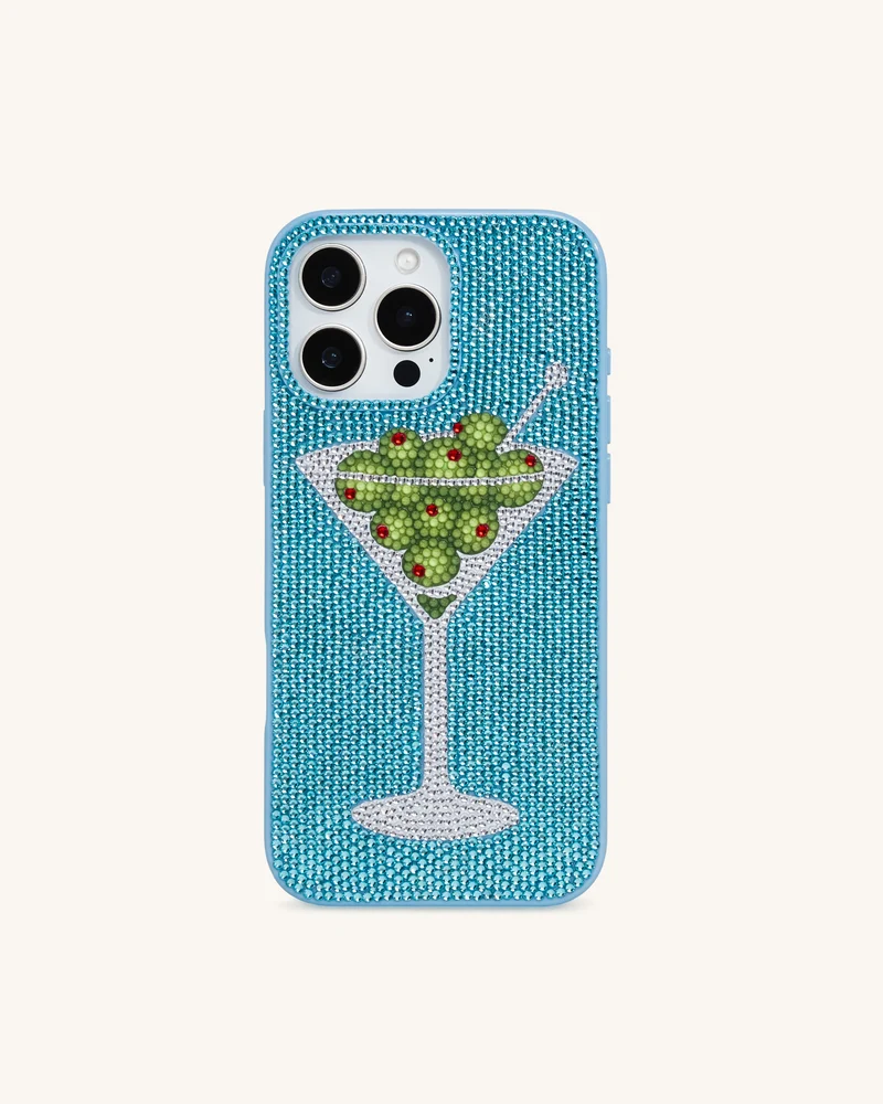 Olive Martini-Kunstkristall-Handyhülle - Hellblau