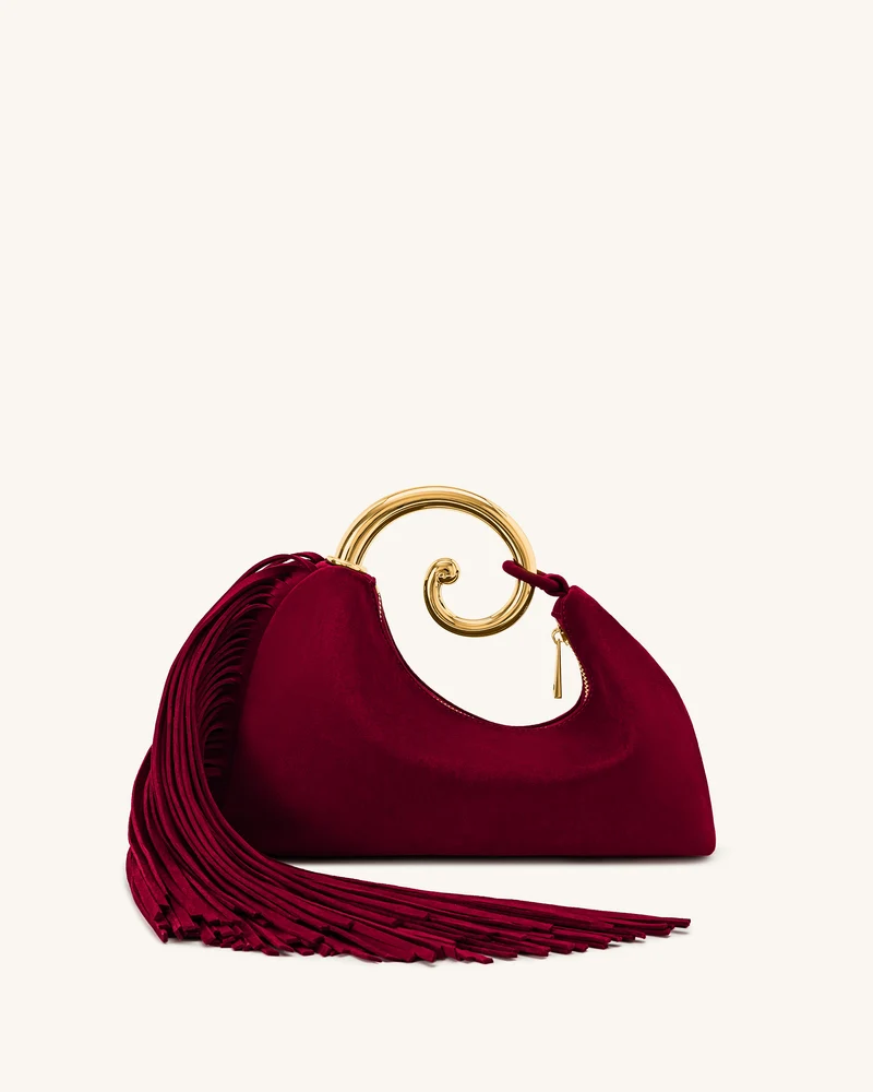 Nell Henkeltasche mit Fransen-Hardware - Burgund