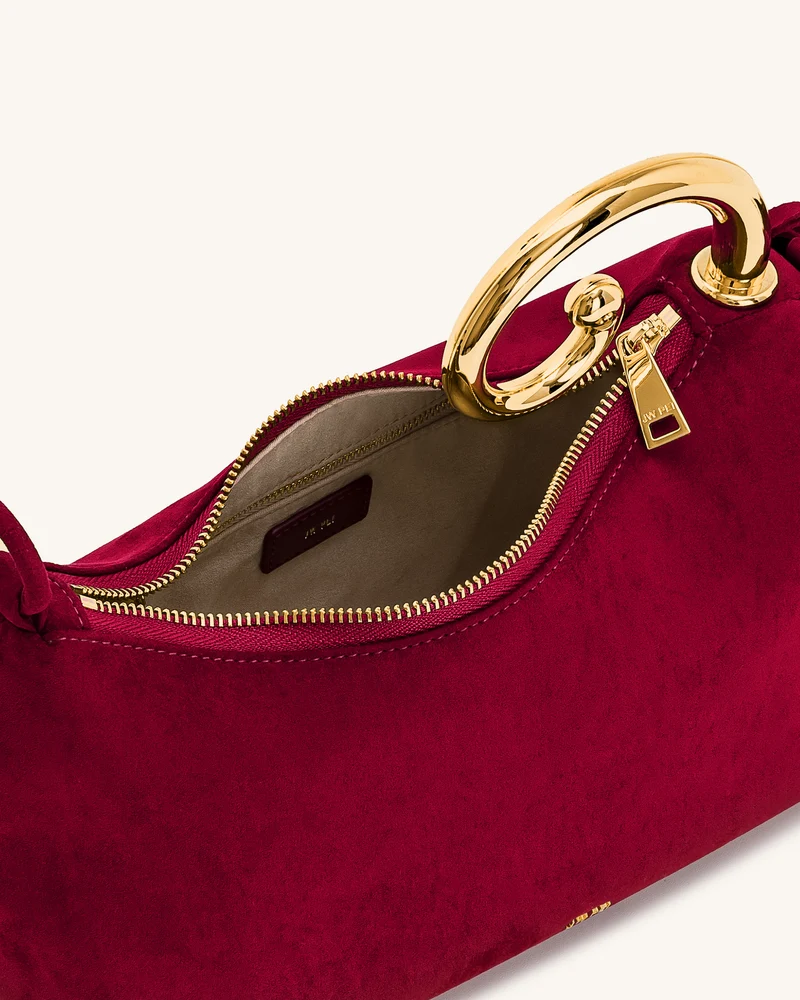 Nell Henkeltasche mit Fransen-Hardware - Burgund