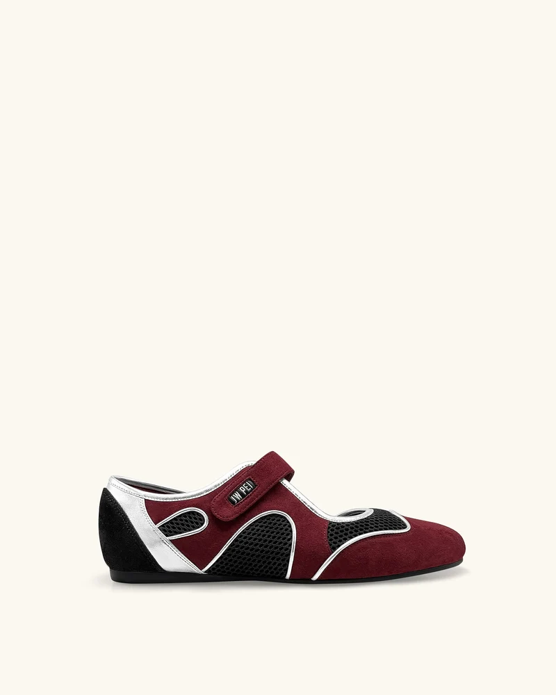 Zoe Mary Janes Ballerinas – Burgunder Schwarz