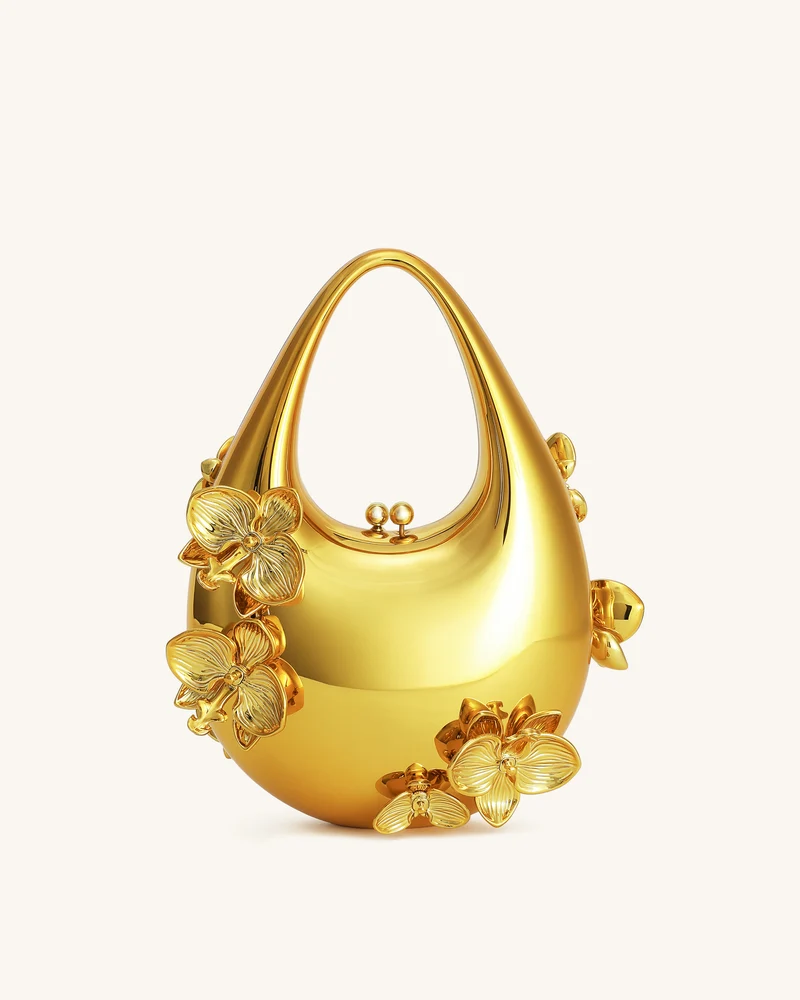 Lydia Blumengeschmückte Handtasche - Gold