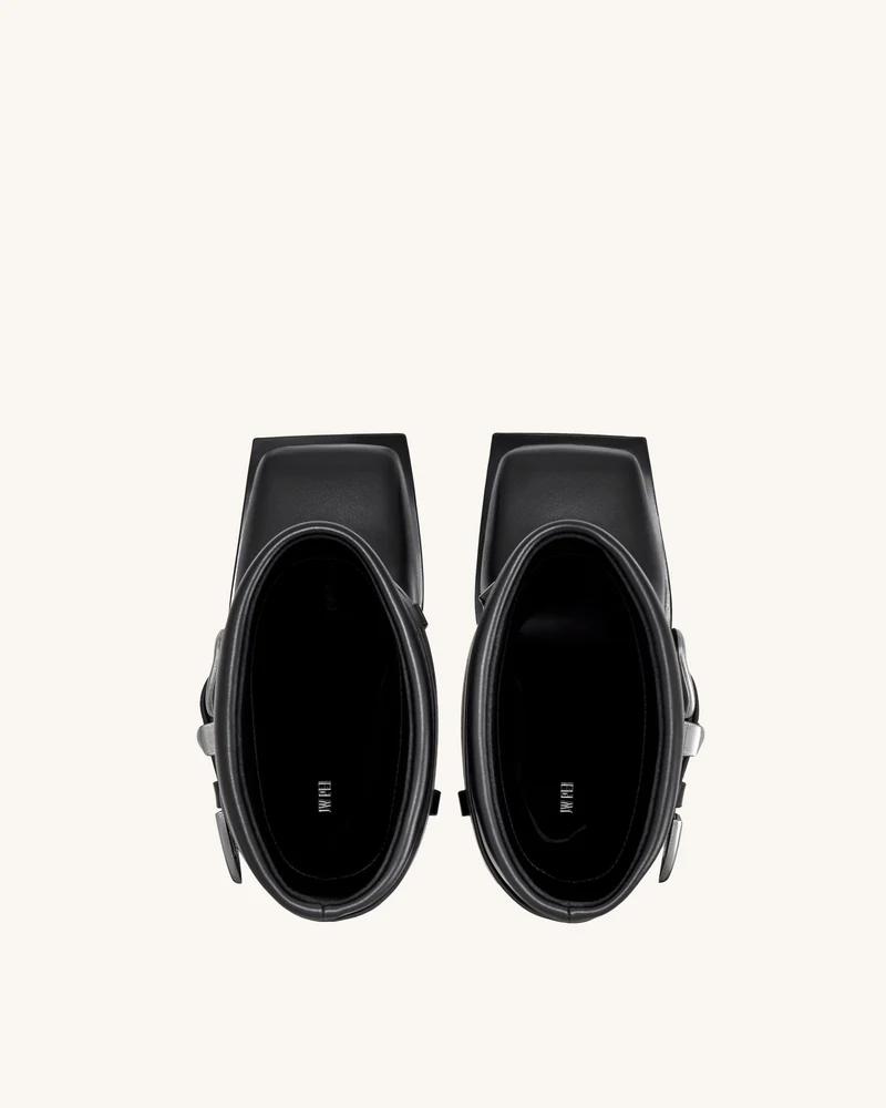 Emilia Westerne Stilettos mit Schnallen aus Leder - Schwarz