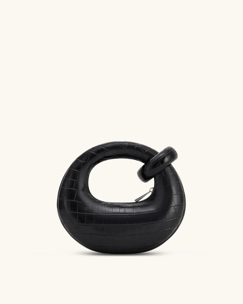 Abacus Mini Handtasche mit Henkel - Schwarz Kroko