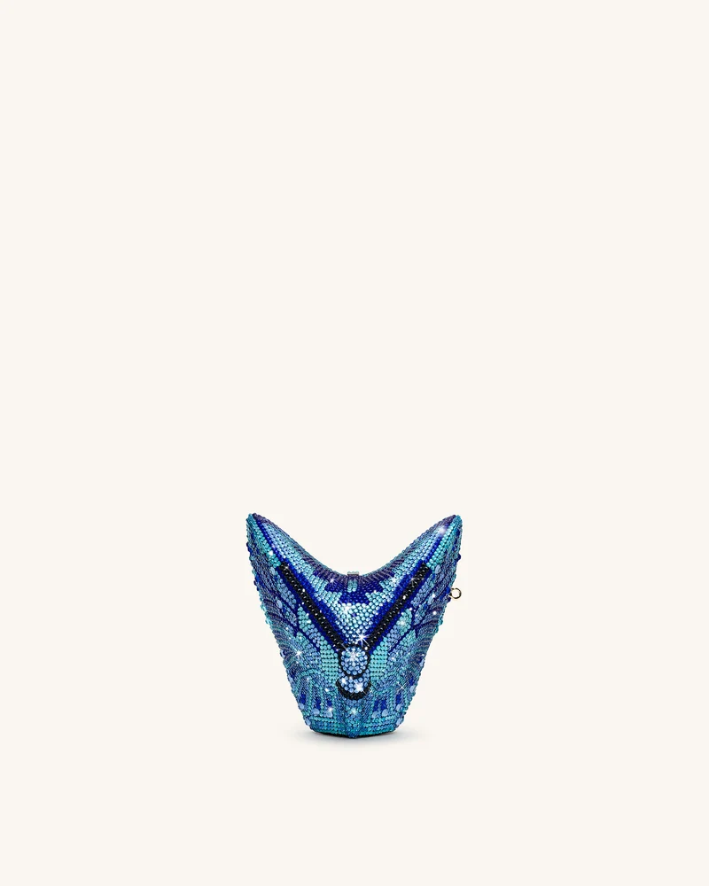 Paisley Kristall-Schmetterlings-Clutch - Blau