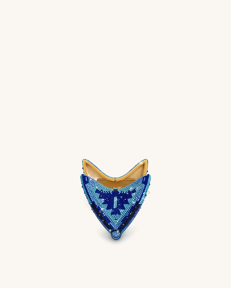 Paisley Kristall-Schmetterlings-Clutch - Blau