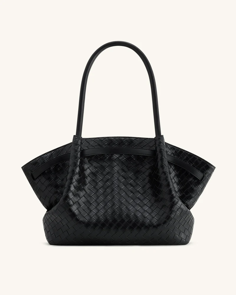 Hana Große Tasche mit Webstruktur - Schwarz