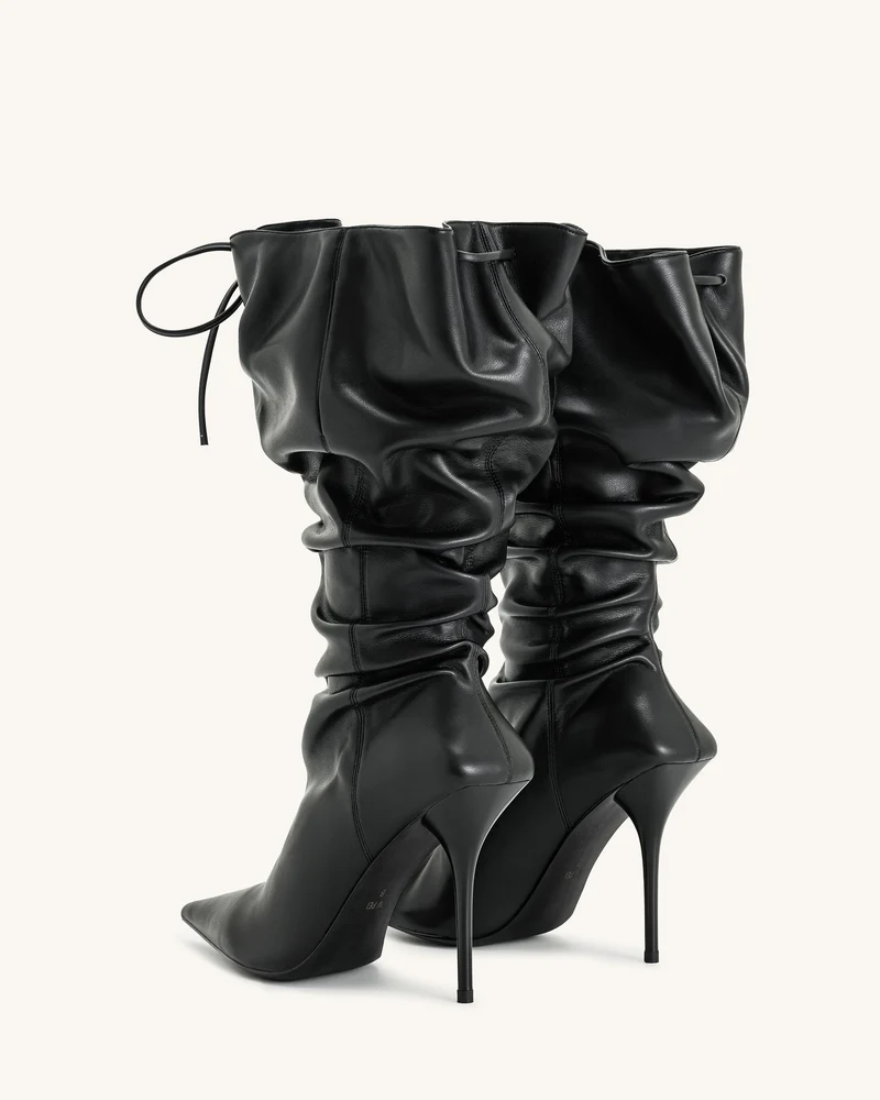 Olivia Leder High Heel Stiefel - Schwarz
