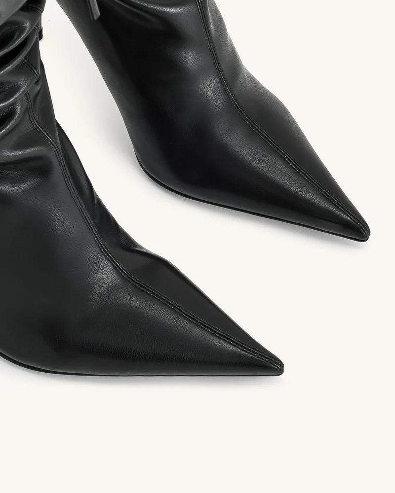 Olivia Leder High Heel Stiefel - Schwarz