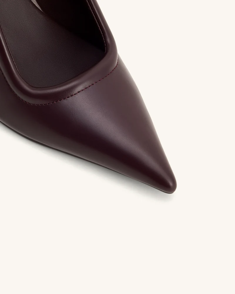 Sofia Mules mit Metallakzent und Kugelabsatz - Tiefes Bordeaux