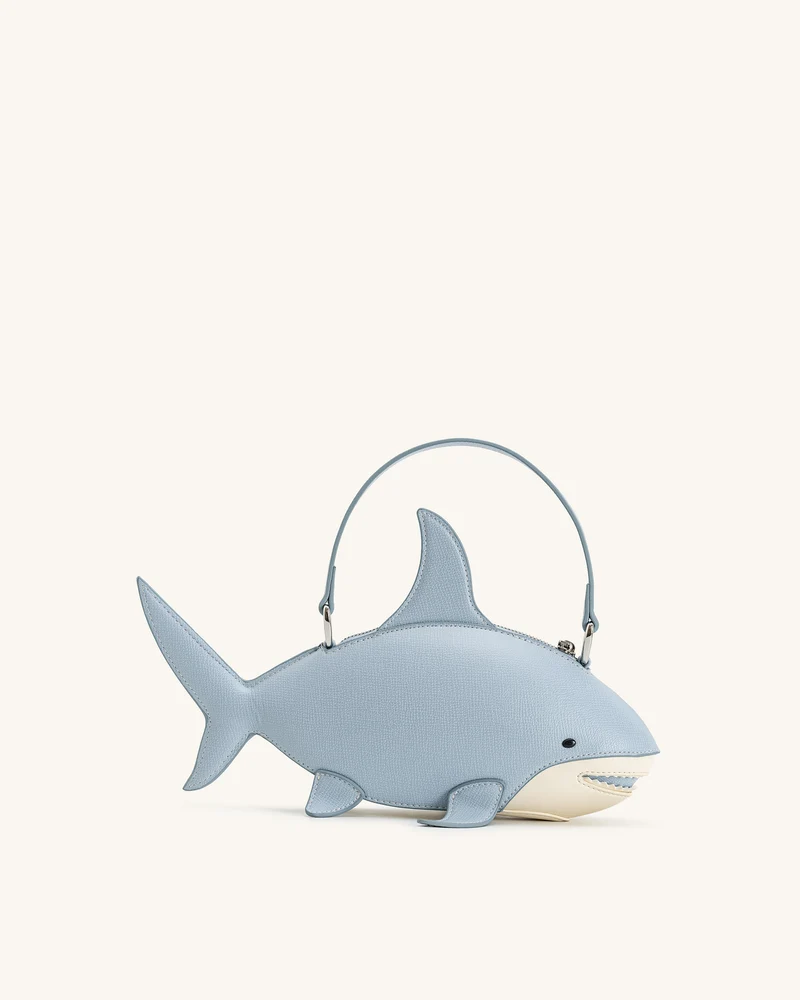 Nerys Hai-Look Handtasche mit Henkel - Hellblau