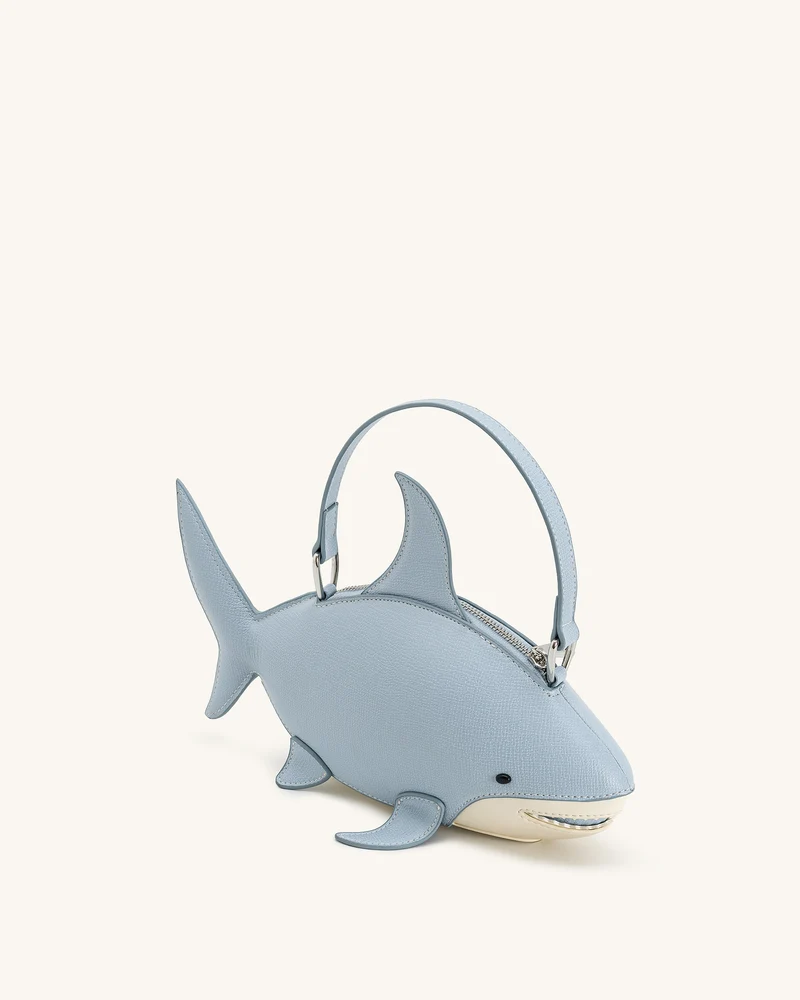 Nerys Hai-Look Handtasche mit Henkel - Hellblau