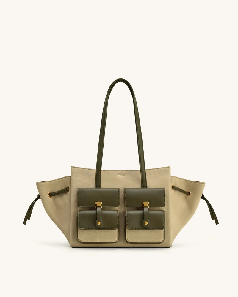 Linda Kunstwildleder Tote Bag - Grün