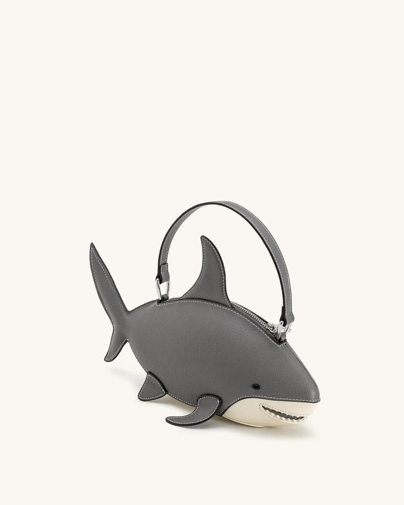 Nerys Hai-Look Handtasche mit Henkel - Grau