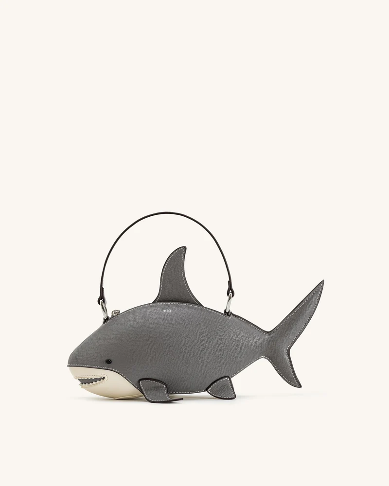 Nerys Hai-Look Handtasche mit Henkel - Grau