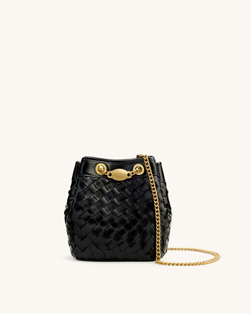 Yara Handgewebte Beuteltasche – Schwarz