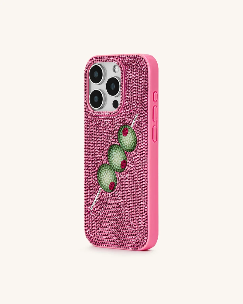 Olive Skewer Handyhülle mit Strass – Rosa