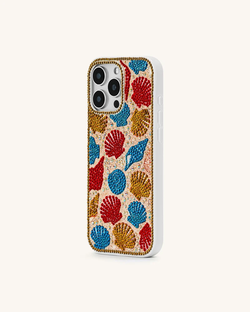 Handyhülle mit Muschelmuster – Mehrfarbig Gold