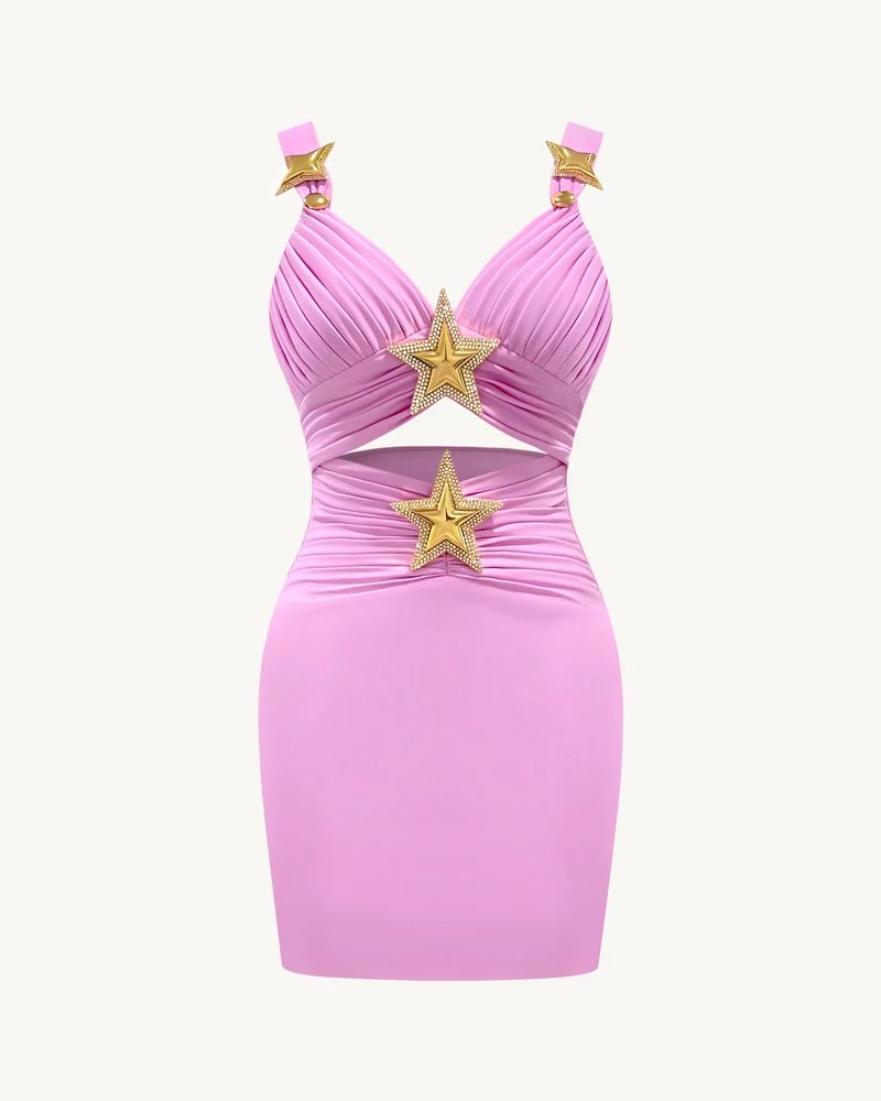 Minikleid mit Sternendetails – Rosa
