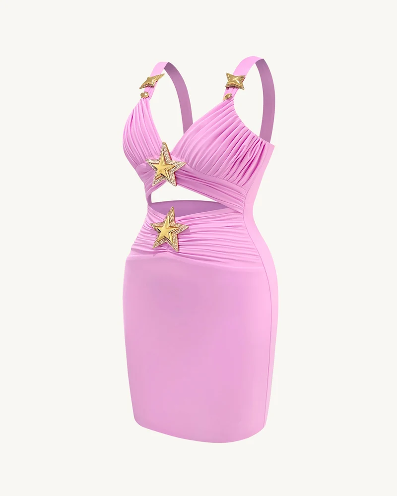 Minikleid mit Sternendetails – Rosa