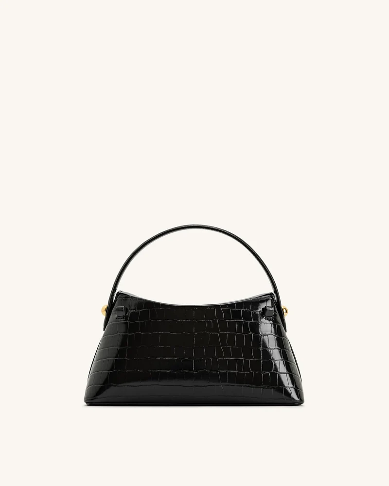 Talia Henkeltasche – Schwarzes Kroko-Design